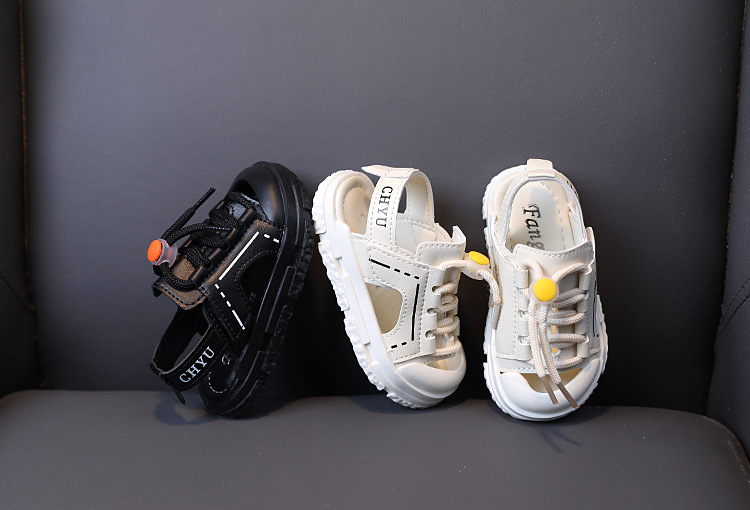 Children's Baotou Sandals 2023 Summer Boys Baby Soft Sole Velcro Beach Girls Korean Edition Sports Shoes_voghion.com