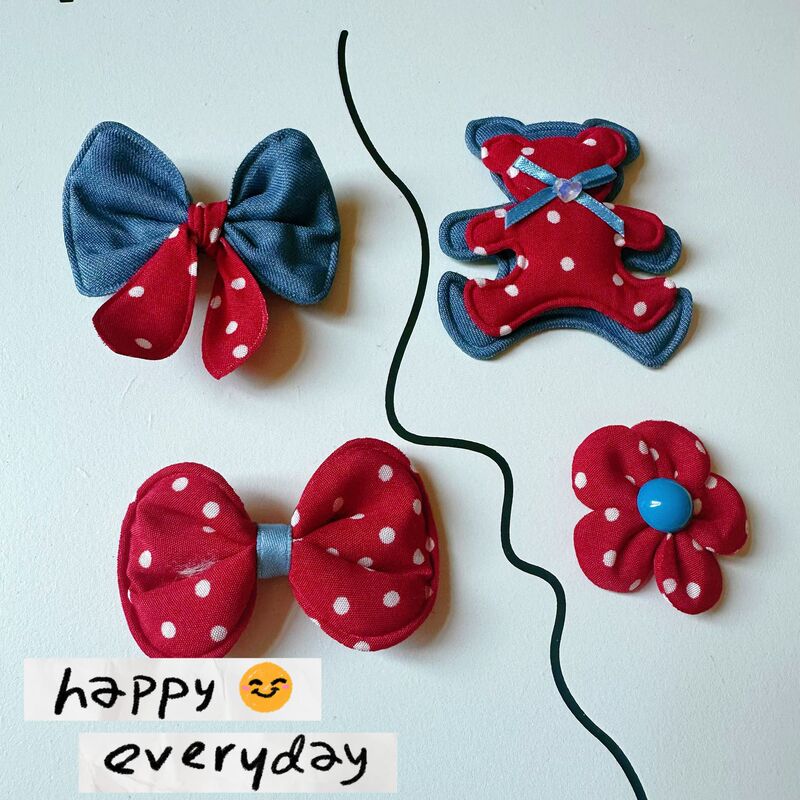 Autumn and Winter New Polka Dot Bow Bear Piece Mobile Phone Case Car Decoration Children's Hair Accessories Bag Shoes and Socks Holiday Accessories