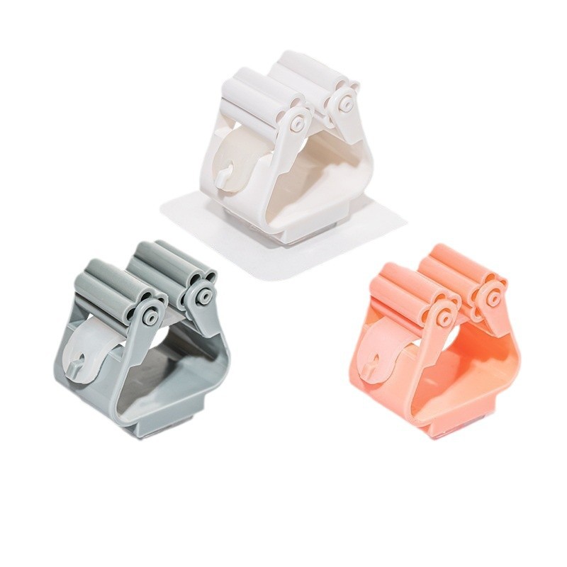 Fuerte fregona clip gancho rack pegatinas sin costuras al por mayor fregona rack Punch-libre pared colgante fregona hebilla titular