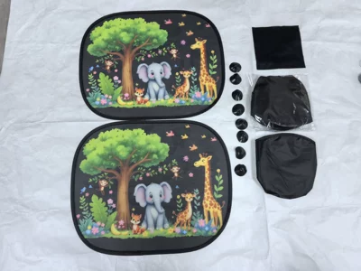 Children's Car Curtains, Sunshades, Magnetic Sunshade Sun shade - 4436-deer8-black-suction-cups