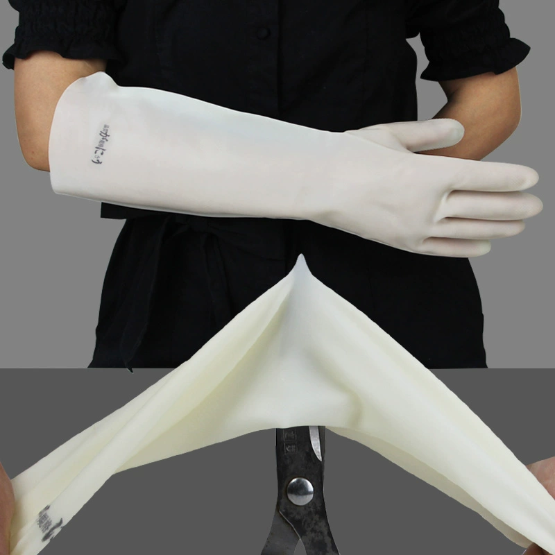 Нитриловые резиновые перчатки износостойкие длинные прочные кислотостойкие и щелочестивые высокотемпературные домашние хозяйства