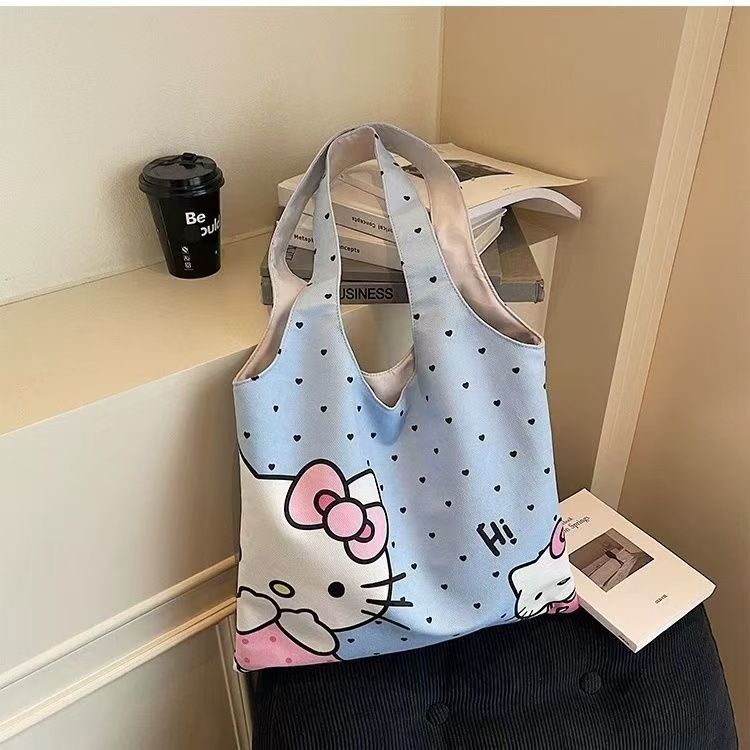 新款三丽欧大容量kitty猫开学轻便百搭外出卡通手提包休闲包单肩