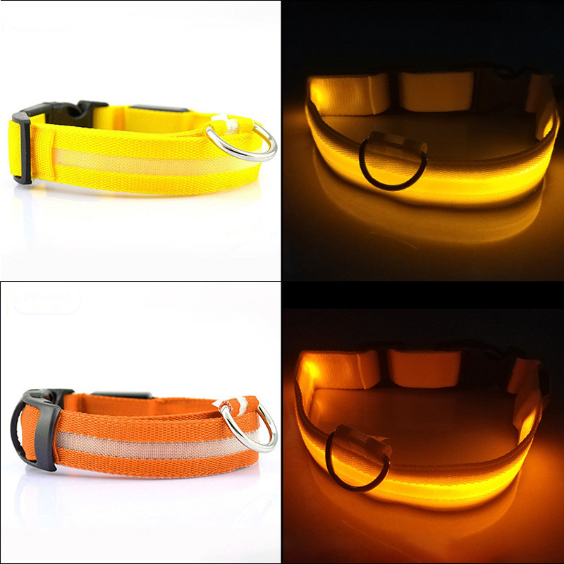 Suministros para mascotas Collar luminoso LED para mascotas con collar de malla de alambre para perros grandes y medianos, luminosos, brillantes y ligeros