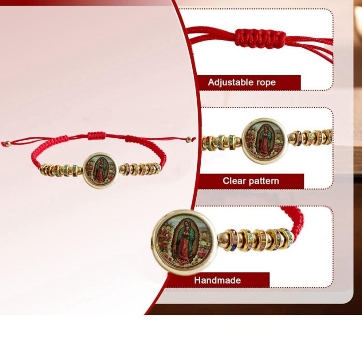 Cross-Border New Virgin Mary Saint Benedict Saint Jude Hand-Woven Lucky Diamond Bracelet