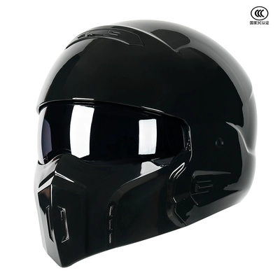Retro motorcycle helmet 3C certification Motosiklet dəbilqələri - m-bright-black-b-recommended-good-things