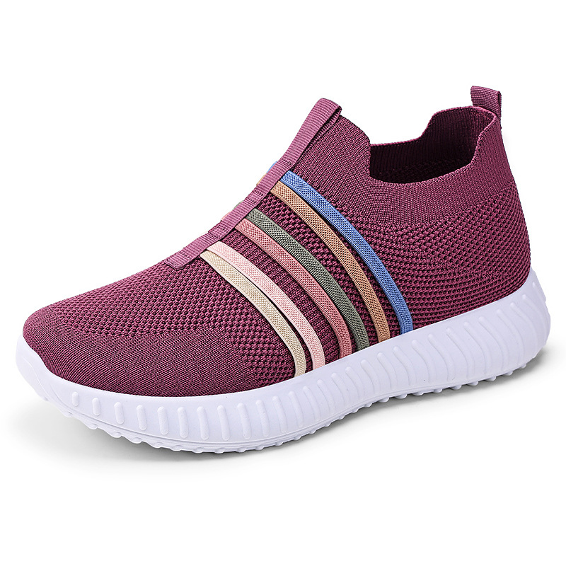 Zapatos de Mujer, Estilo Versátil de Primavera, Zapatos Sin Cordones de Talla Grande, Zapatos para Mamá, Zapatos de Malla Transpirable, Zapatos Casuales de Moda