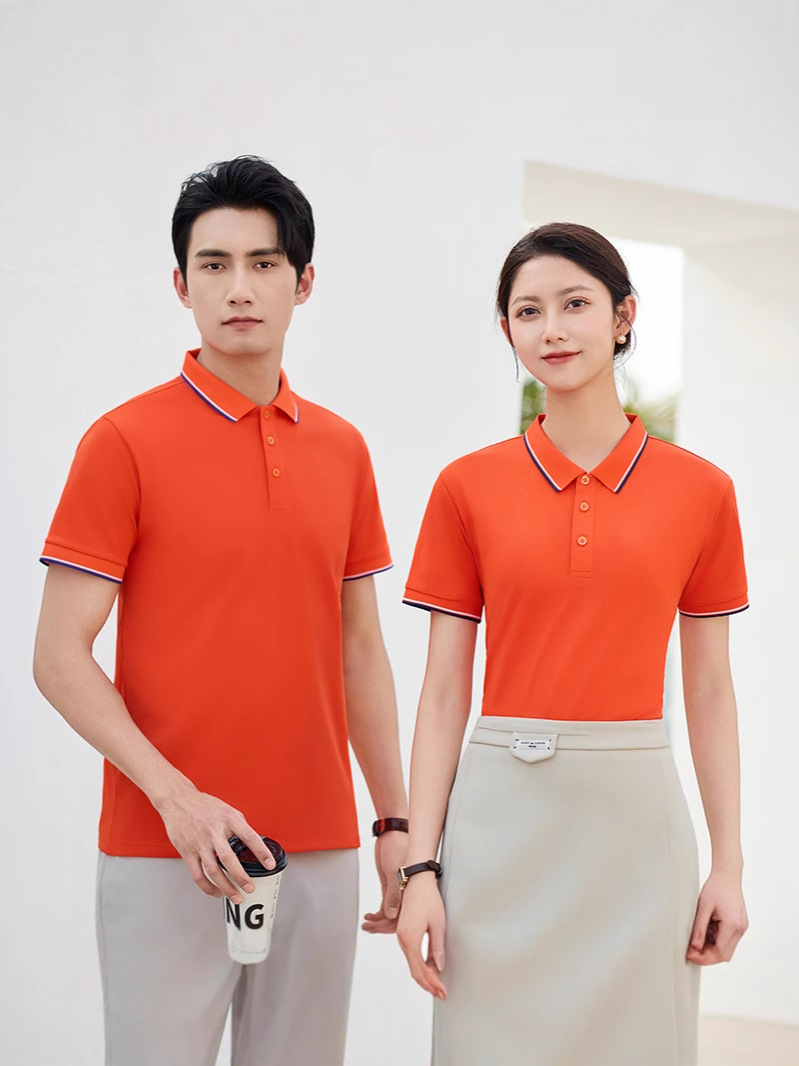 Polo de seda de hielo de alta elasticidad logotipo personalizado solapa ropa de trabajo de manga corta camisa cultural personalizada ropa de personal de negocios personalizada