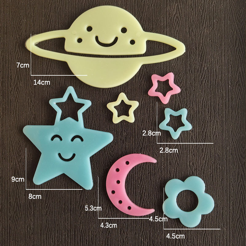 Estrellas de color luna pegatinas de luz nocturna meteoros luminosos pared decoración de ventana fluorescente transfronteriza pegatinas de refrigerador estrella cosmos image 38