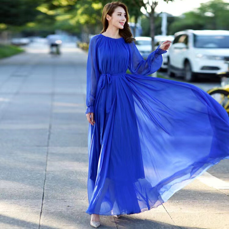 Dress Desert Travel Photo Ankle-Length Dress Plus Size Slimming Beach Dress Women's Summer Seaside Vacation Large Swing Dress