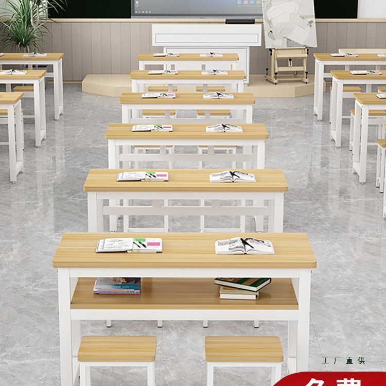 School Desks and Chairs Set for Primary and Secondary School Students, Classroom Tutoring Classes, Training Classes, High Tutoring Classes, Double Study Tables