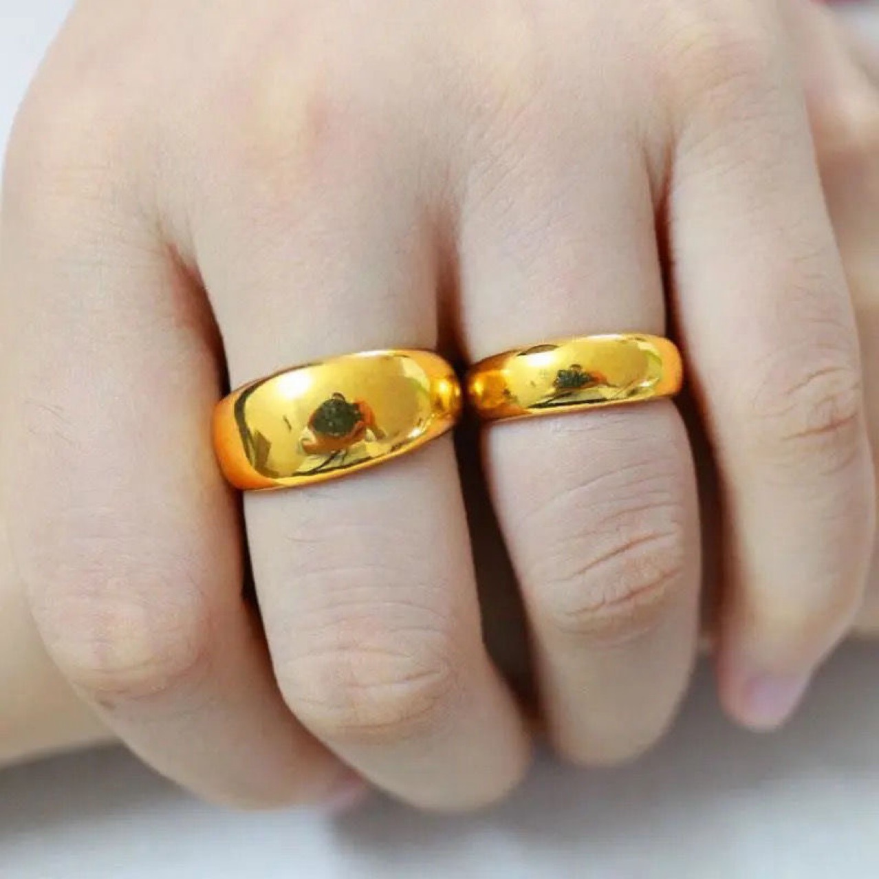 Eleganter Vietnamesischer Klassischer Ring Aus Mattem Gold_voghion.com