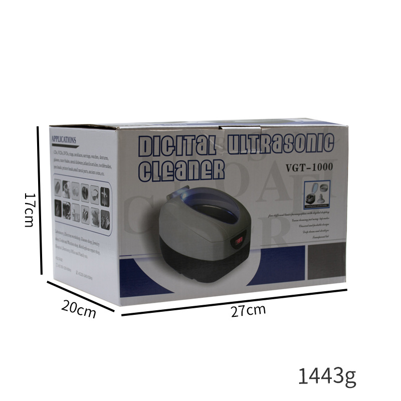 Herramientas orales de limpieza dental VGT-1000 máquina de limpieza de dentaduras postizas ultrasónicas con pantalla digital, herramientas de limpieza de dentaduras postizas, etc.