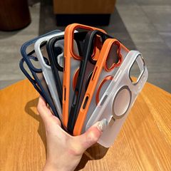 适用iPhone17promax手机壳折叠磁吸支架苹果16磨砂肤感防摔保护套