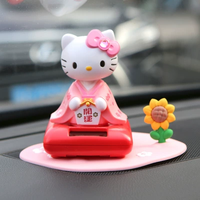 Car ornaments Ladies Car Interior Fashion - pink-kimono-kitty-solar-style-anti-slip-mat