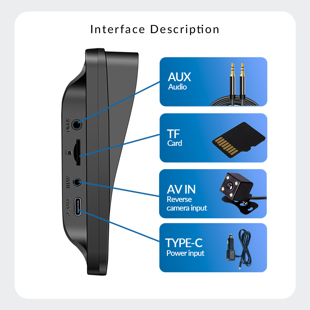 7-inch car MP5 portable interconnected wireless Carplay Android AUTO HD large screen PND car navigation
