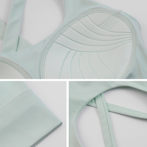New high-intensity sports bra, fixed chest pad, beautiful back, fitness yoga wear, running bra, mid-length vest