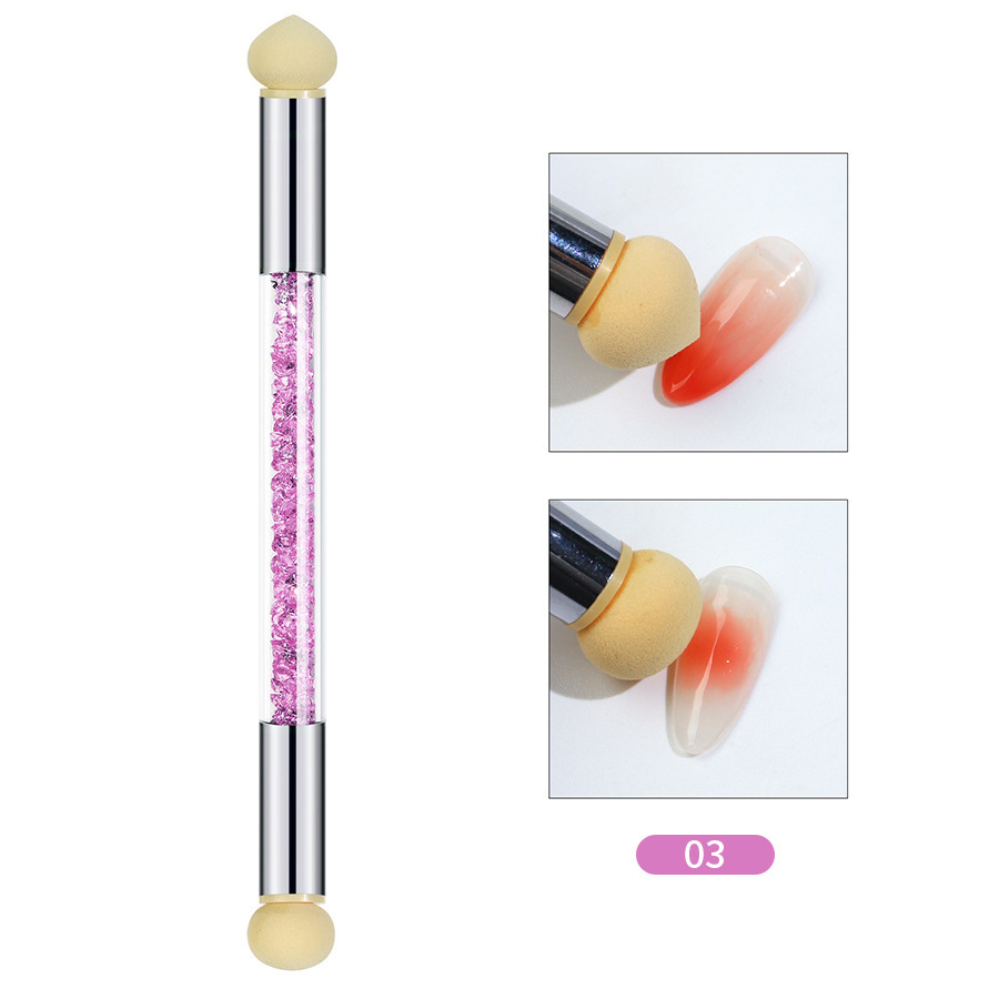 Herramientas de uñas pluma de esponja de uñas de doble cabeza pluma de color de punto pluma de tinta emborronada pluma de Arte de uñas gradiente ventas directas de fábrica