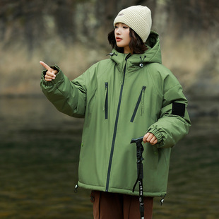2024 Winter New Men's Graphene Cotton Clothes Casual Fashion Warm All-match Hong Kong-style Tooling Cotton-padded jacket Couple Clothes