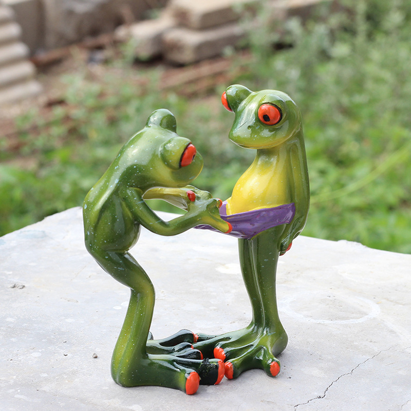 Zibo Glass Yoga Net Red Frog Resin Crafts Ornaments Home Decorations Funny Gift Scenic Spot Wholesale