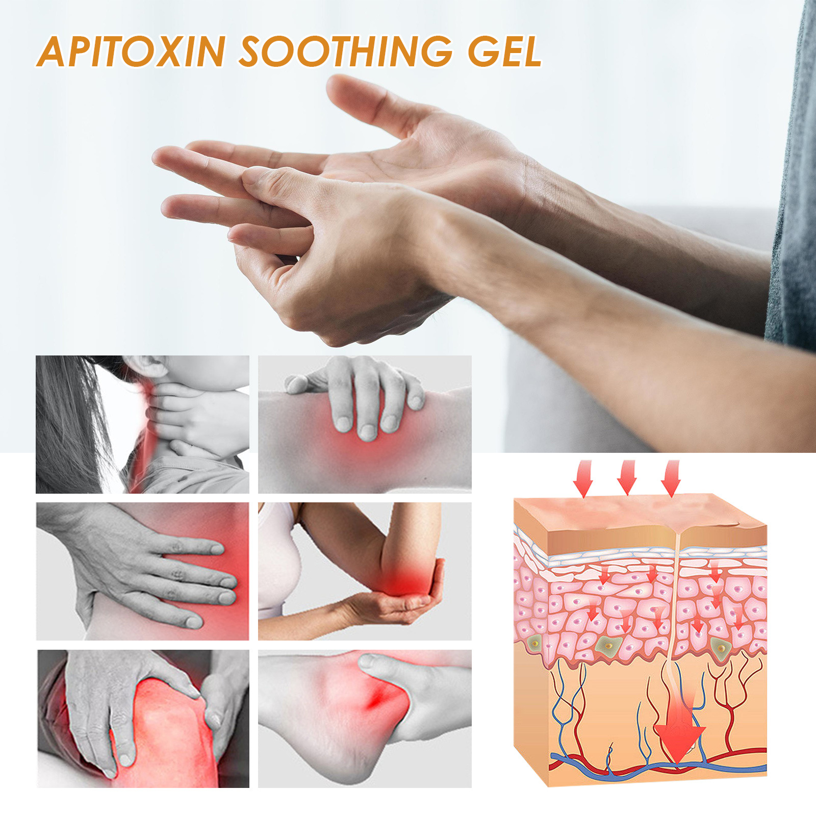 EELHOE Riparazione per alleviare il polso, il ginocchio, la zona lombare, l'articolazione del collo della spalla e il gel dal dolore_voghion.com
