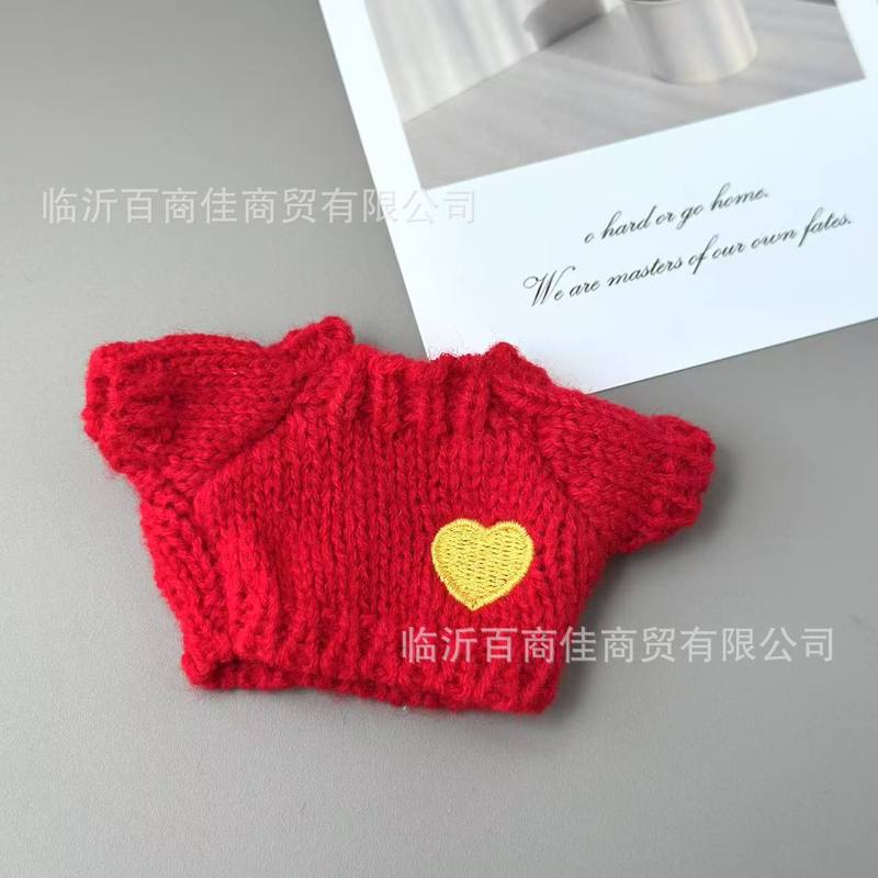14cm掌门狗拉布布labubu毛衣棉花娃衣小熊衣服缺牙迷你服饰配饰|undefined