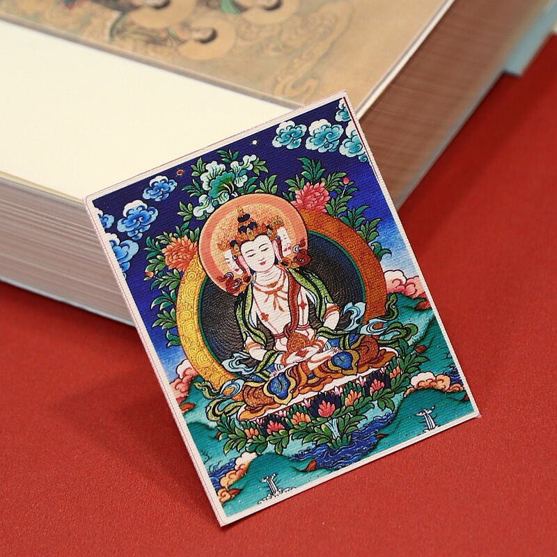 手描きの金描きチベット生の8つの守護者ザキラムタンカ卸売絵画コアボックス特別なキャンバス|undefined