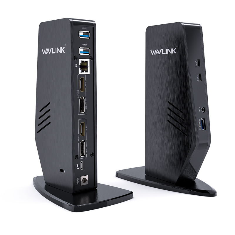 WavlinK 4K Ultra Hd Multi Display Gigabit Ethernet USB-C Neutral Laptop DoCKing Station