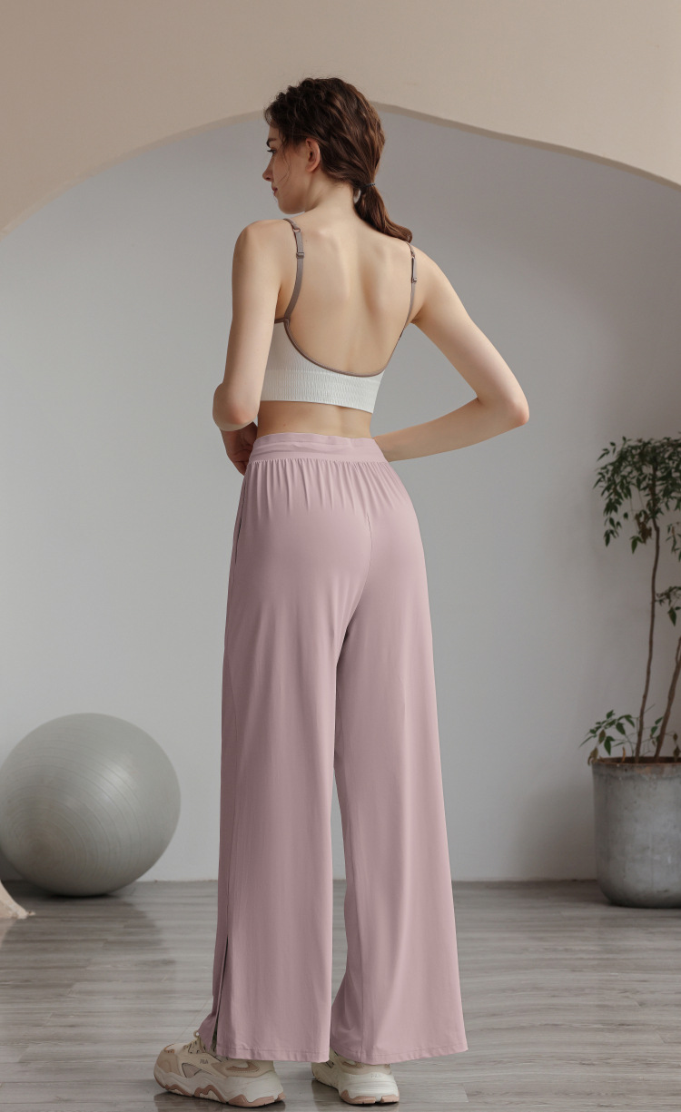 Cool pants, sun protection pants, women's UV protection, ice silk drape, wide legs, casual, breathable, split open,_voghion.com