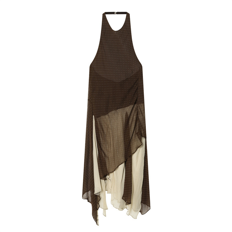 Foreign Trade 2026 Spring New European and American Style Women's Clothing Series Asymmetric Patchwork Dress 2069007