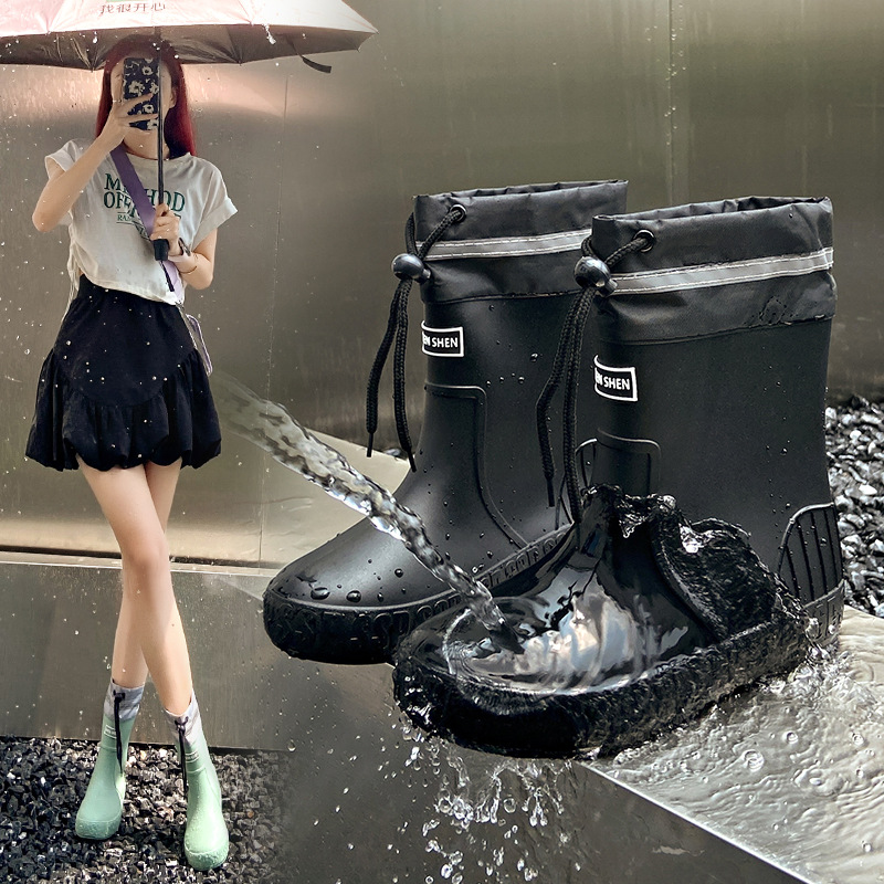 2025 여성용 새 장화, 패셔너블한 아우터, 미끄럼 방지 방수 신발, 짧은 장화, 성인용 주방 부드러운 밑창 고무 신발
