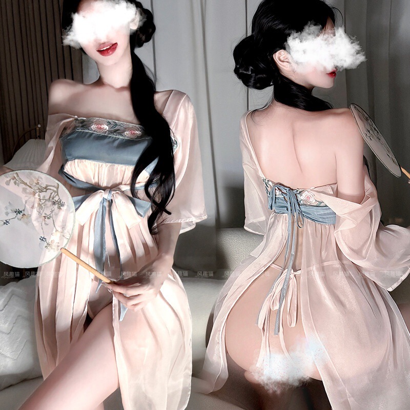 Sexy Lingerie, Palace-Style Chiffon Skirt, Hanfu, Sexy Small-Breasted Flirting Bellyband, Seductive Set, Sexy Ancient Style