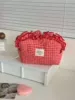K1216-lace bag-cranberry plaid