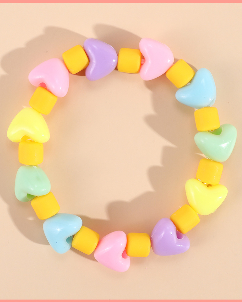 Cute Fruit Heart Shape Flower Arylic Soft Clay Beaded Girl's Bracelets 1 Piece display picture 1