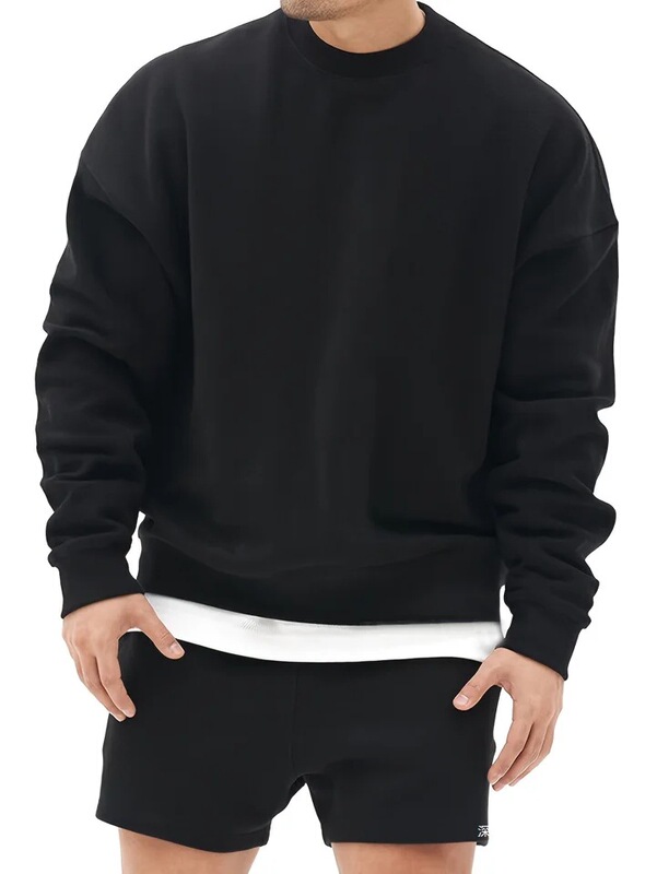 Men's Fashion - Casual Trendy Solid Color Crew Neck Sweatshirt for Relaxed Everyday Urban Street Style Men's Fashion - Casual Trendy Solid Color Crew Neck Sweatshirt for Relaxed Everyday Urban Street Style