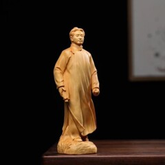 太行崖柏木雕青年毛主席伟人雕像实木精雕工艺品客厅办公室装饰品
