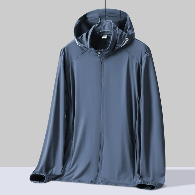 Нейлон 80, спандекс 20, мужская солнцезащитная одежда, съемная шляпа, защита от УФ-лучей, дышащая, приятная для кожи одежда для верховой езды на открытом воздухе