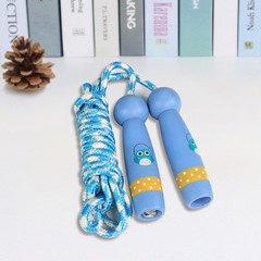 跨境木製兒童跳繩學生單人跳繩初學可調節室內外運動跳繩批發