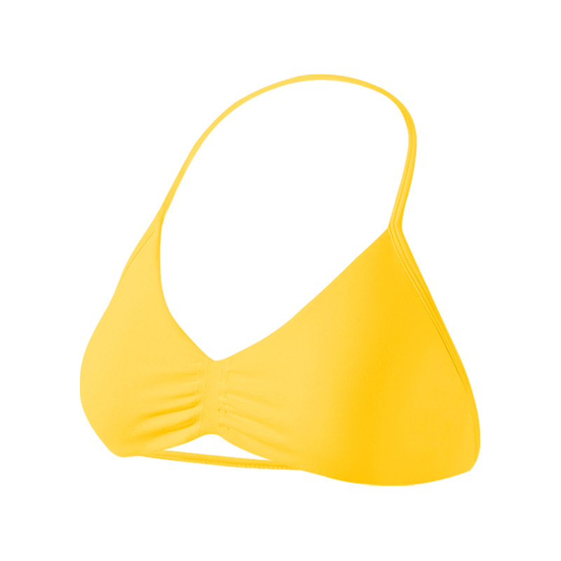 Sujetador deportivo Dyfne para mujer, cuello halter de nailon mate, hermoso diseño en la espalda, sujetador pequeño, a prueba de golpes de alta intensidad, efecto push-up, sujetador para yoga.