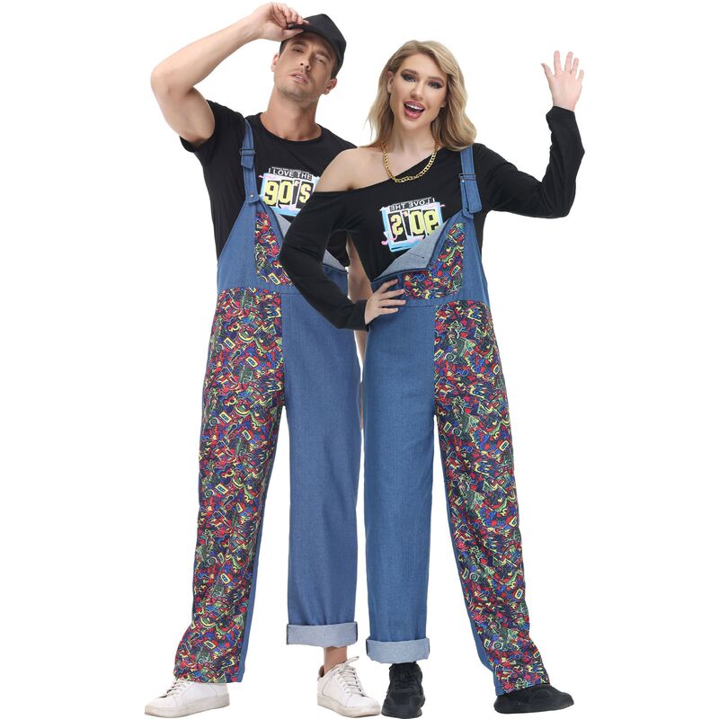 M-XL 70s retro outfit, dance hip-hop couple costume, disco stage performance outfit, Halloween costume