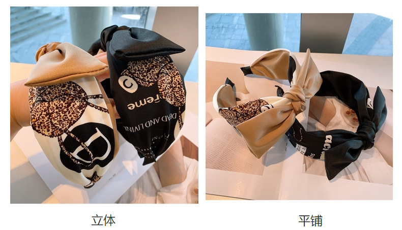 Korean New Retro Silk Letter Bow Headband display picture 27
