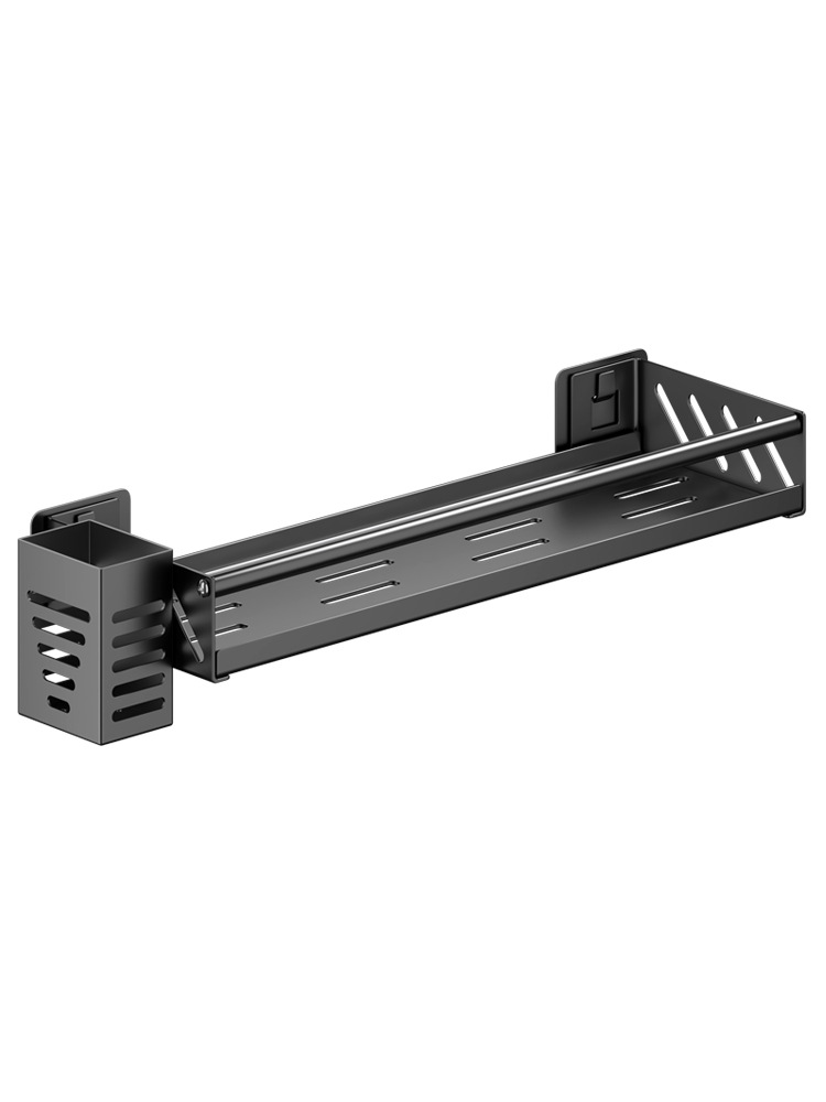 Support de cuisine en acier inoxydable, support mural anti-perforation, fournitures d'assaisonnement ménagères, support de rangement pour pots d'huile et de sel_voghion.com