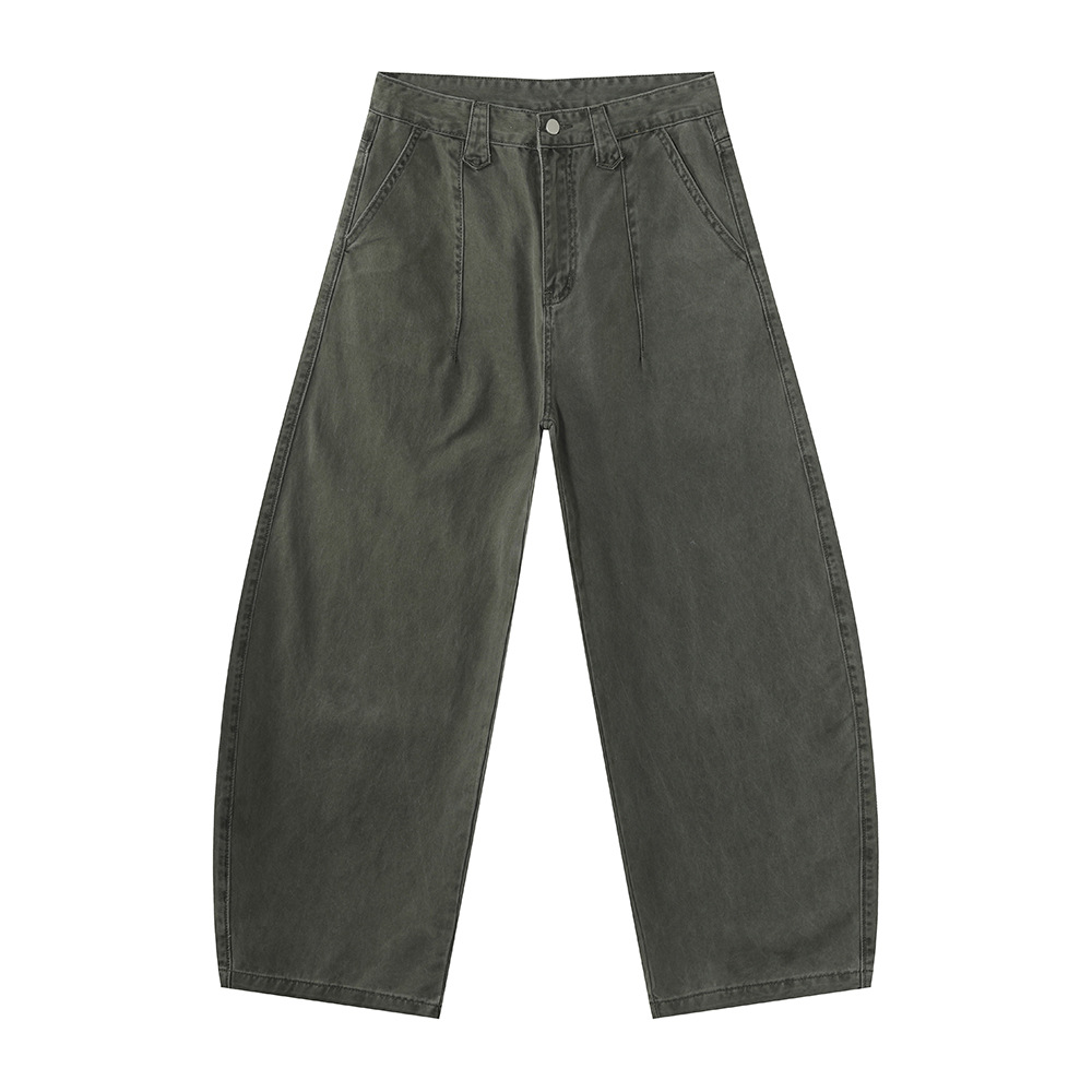 MTLCLOTHES Hombres| Algodón retro americano chaqueta corta pantalones de cimetaje de trabajo jeans casuales