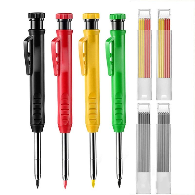 Маркировочный карандаш для деревообработки с глубоким отверстием 2,8 мм, профессиональный инженерный карандаш для деревообработки, регулируемый сменный стержень, маркировочный карандаш для деревообработки, подвижный карандаш