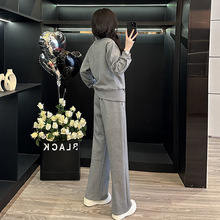 休闲运动服套装2025高腰立领卫衣洋气大码长袖两件套