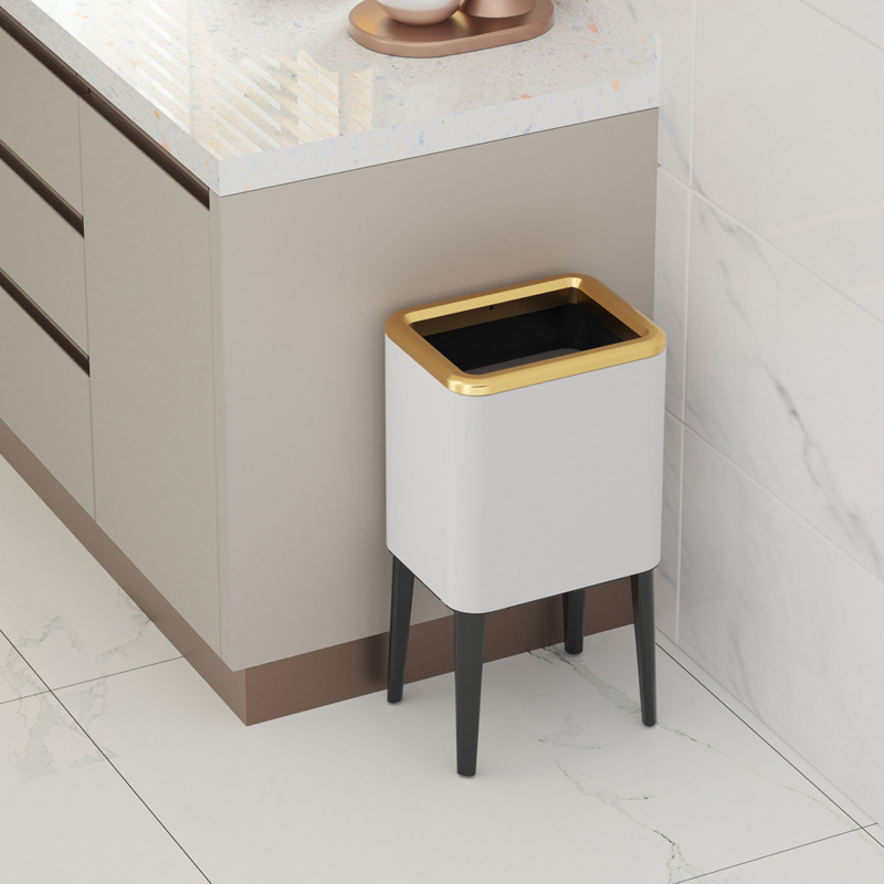 Gaok Heightened Bend-Free Lidless Trash Can for Home Kitchen 8808J/8858J/8868J Gaok Heightened Bend-Free Lidless Trash Can for Home Kitchen 8808J/8858J/8868J