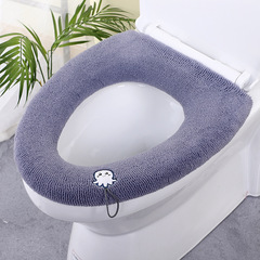 国境を越えた新しいポリエステルユニバーサルニット便座洗える家庭用便座刺繍ハンドルぬいぐるみトイレマット
