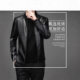 New Style Leather Clothes Men's Middle-aged and Elderly Men's Collar Leather Clothes Business Casual Dad Clothes Spring and Autumn Leather Coat PU Leather Jacket Men's