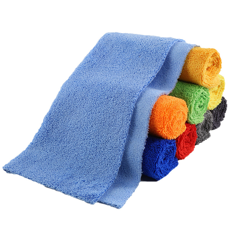 Toalla cuadrada especializada para comercio exterior, de 400g, tejido por urdimbre, pelo alto y bajo, sin bordes ultrasónicos, para detallado de automóviles, revestimiento de cristal, encerado, con buena absorción de agua.