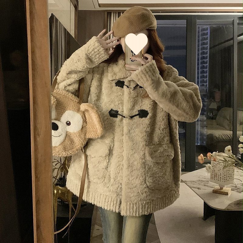冬季新款羊羔外套加厚保暖毛毛大衣皮草韩版宽松显瘦上衣新款百搭
