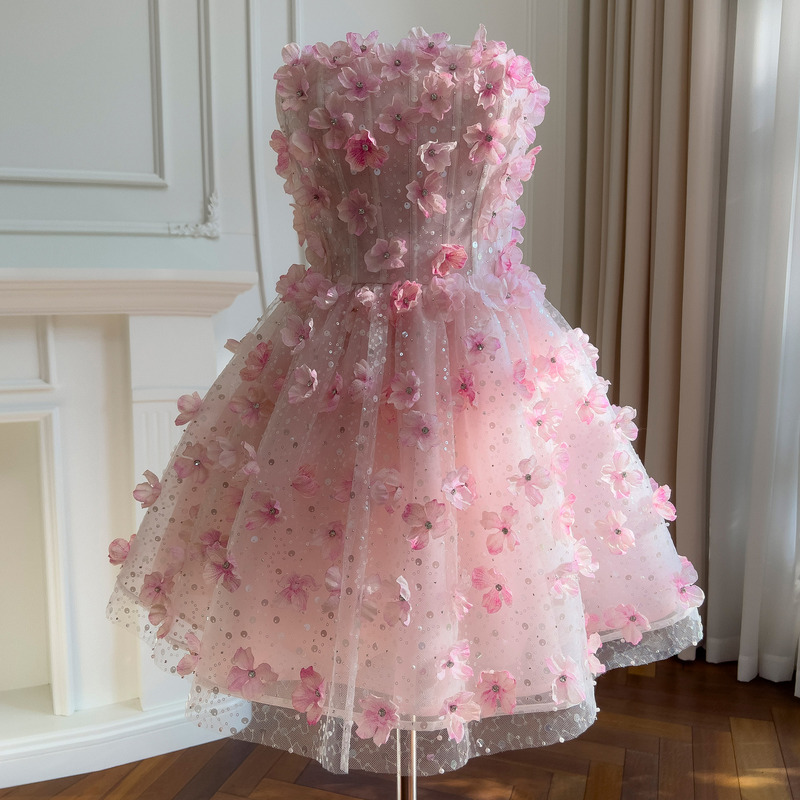 女性ドレスフォレスト春の花誕生日チュチュスカートホストパフォーマンス衣装マッチングマント 69245 + Y472|undefined